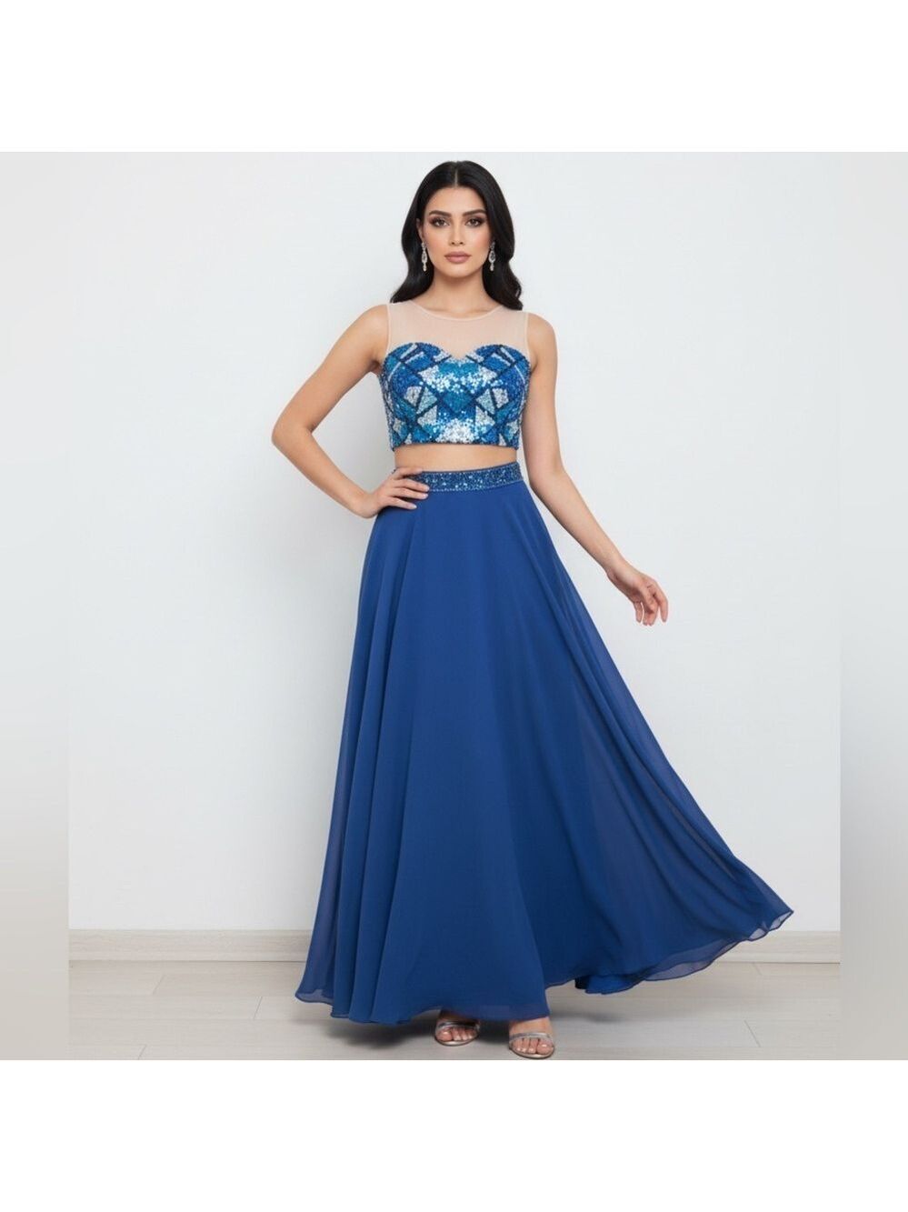 Versace 19.69 Abbigliamento Two-Piece Evening Gown